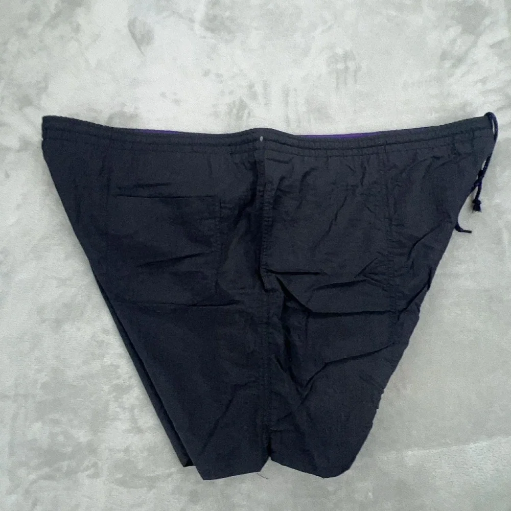 Pro Spirit‎ Mens XL Swim Trunks Black Purple Vintage Mesh Lined Nylon Shorts